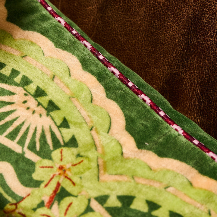Marnie Velvet Cushion - Hunter Green Sage &amp; Clare
