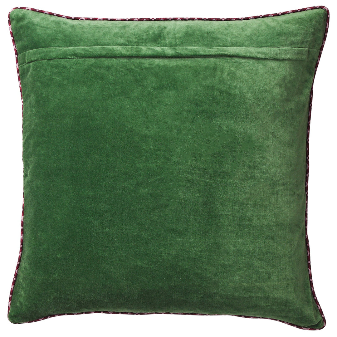 Marnie Velvet Cushion - Hunter Green Sage &amp; Clare