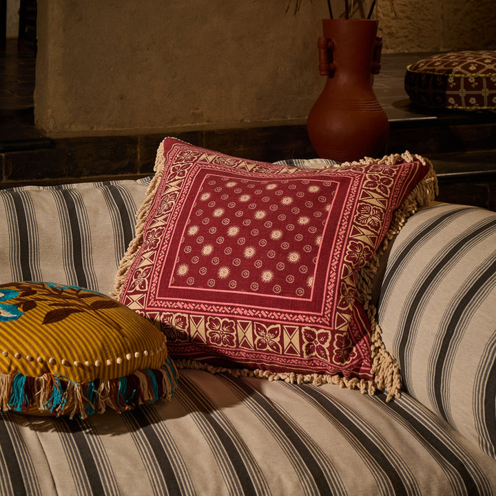 Odessa Reversible Cushion - Poppy Sage &amp; Clare