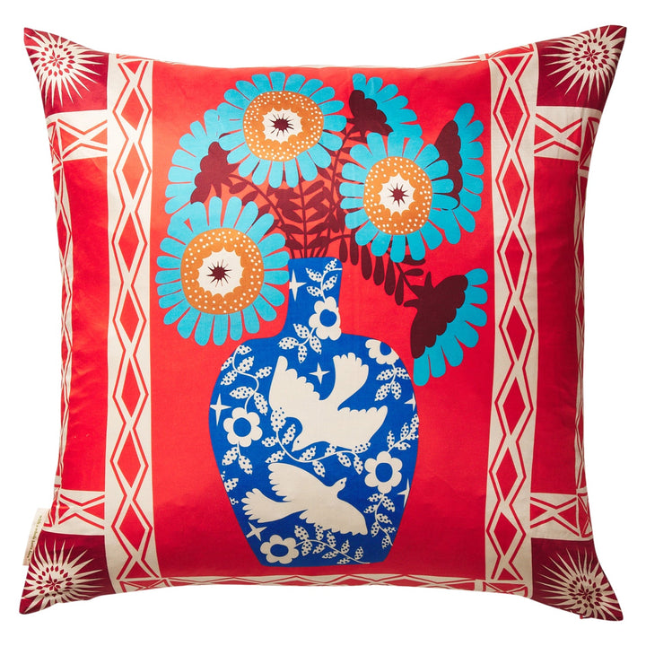 Cleo Cushion - Poppy Sage &amp; Clare Feather Insert