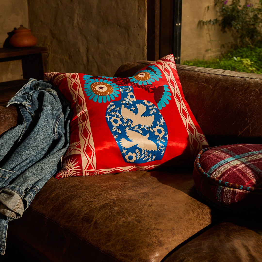 Cleo Cushion - Poppy Sage &amp; Clare