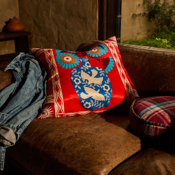 Cleo Cushion - Poppy Sage &amp; Clare