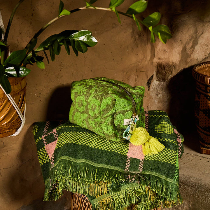 Indiana Terry Pouch - Cactus Green Sage &amp; Clare