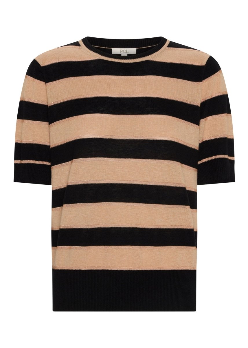 Darcey Stripe Knit Tee - Black/Pink/black knit POL