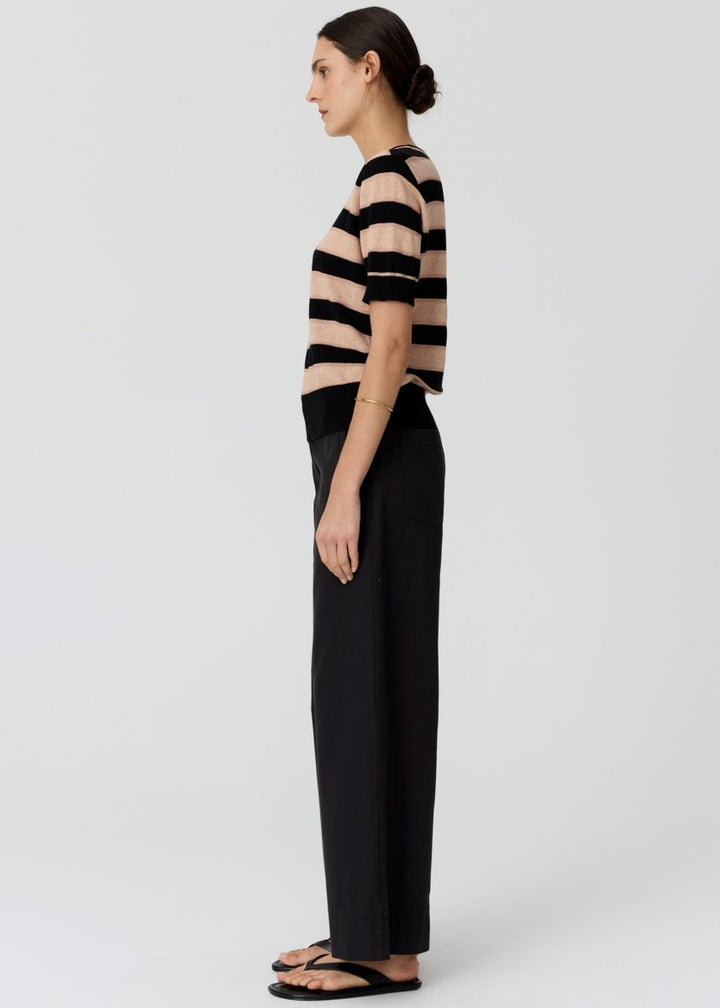Darcey Stripe Knit Tee - Black/Pink/black knit POL