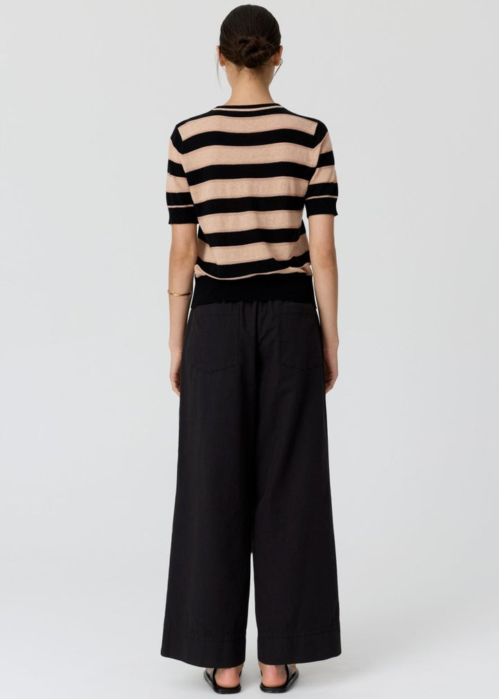 Darcey Stripe Knit Tee - Black/Pink/black knit POL