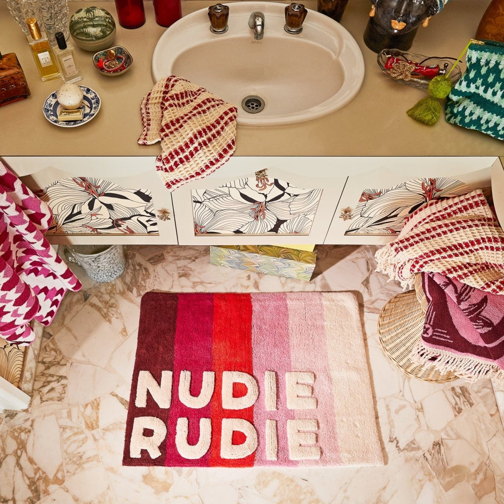 Dariel Nudie Bath Mat - Scarlet Sage & Clare