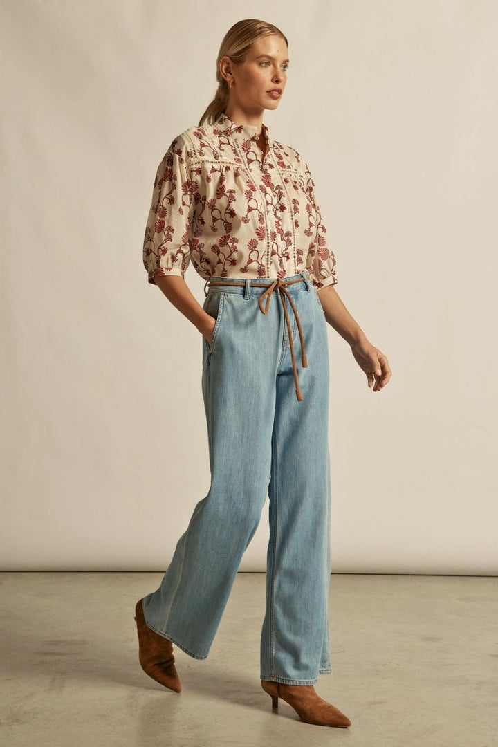 Daydream Top - Cream Berry Nouveu blouse Zoe Kratzmann