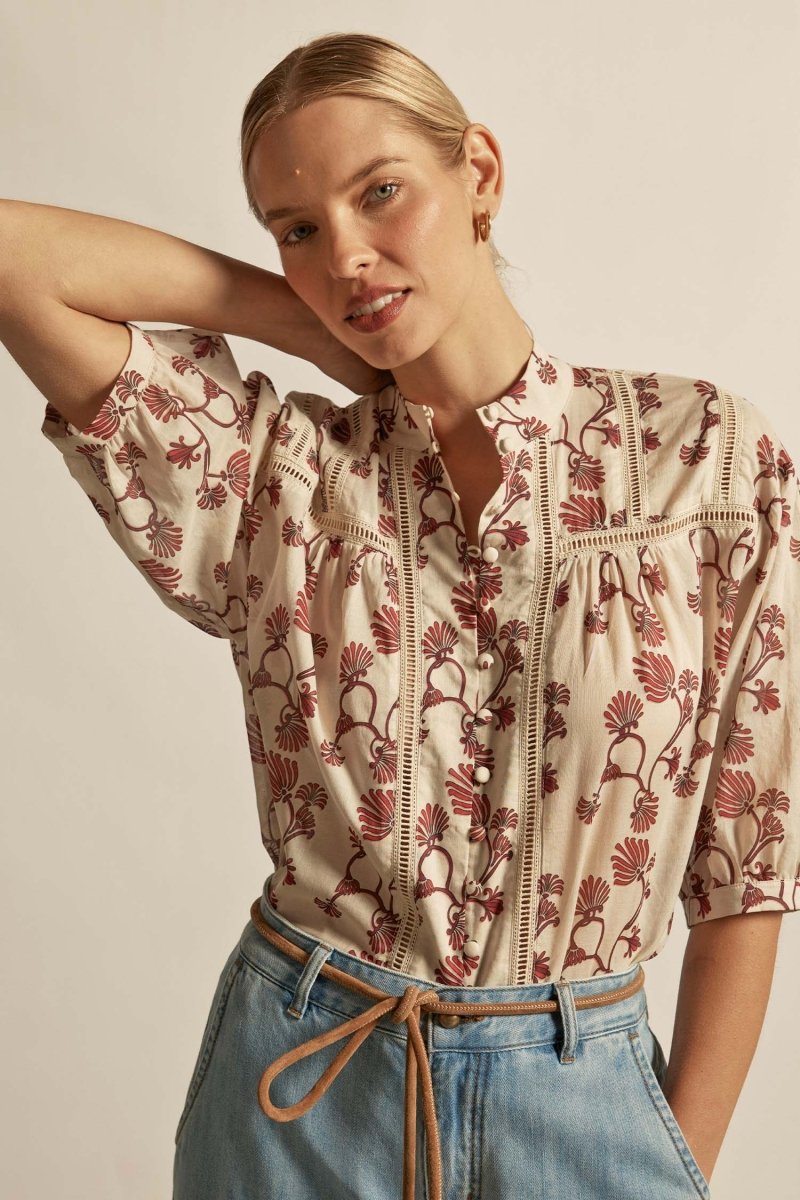 Daydream Top - Cream Berry Nouveu blouse Zoe Kratzmann