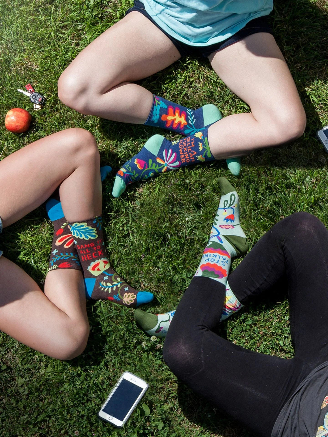 "Delicate Flower" Socks socks Blue Q Socks