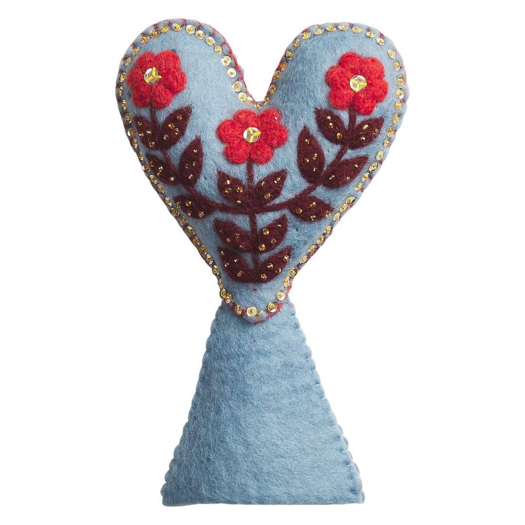 Delilah Felt Heart Tree Topper christmas decoration Sage & Clare