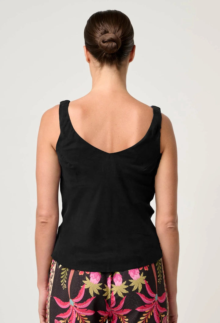 Delray Reversible Cupro Cami - Black Blouse Once Was