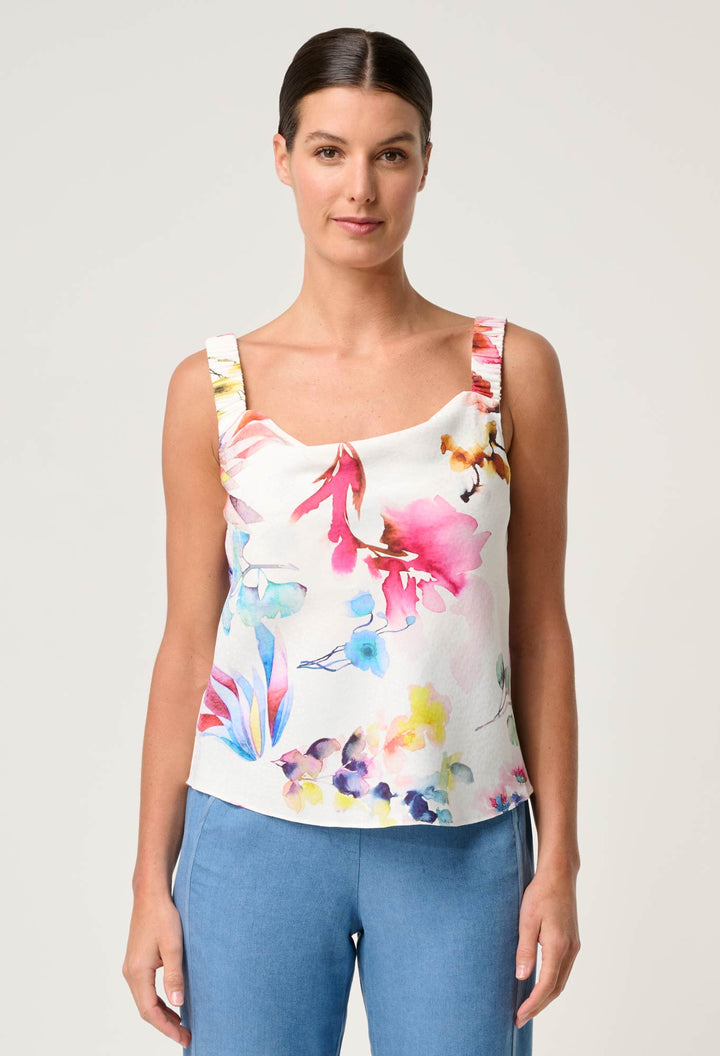 Delray Reversible Cupro Cami in Plume Blossom top Once Was