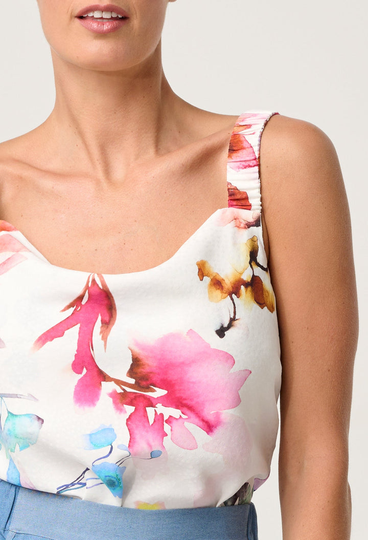 Delray Reversible Cupro Cami in Plume Blossom top Once Was