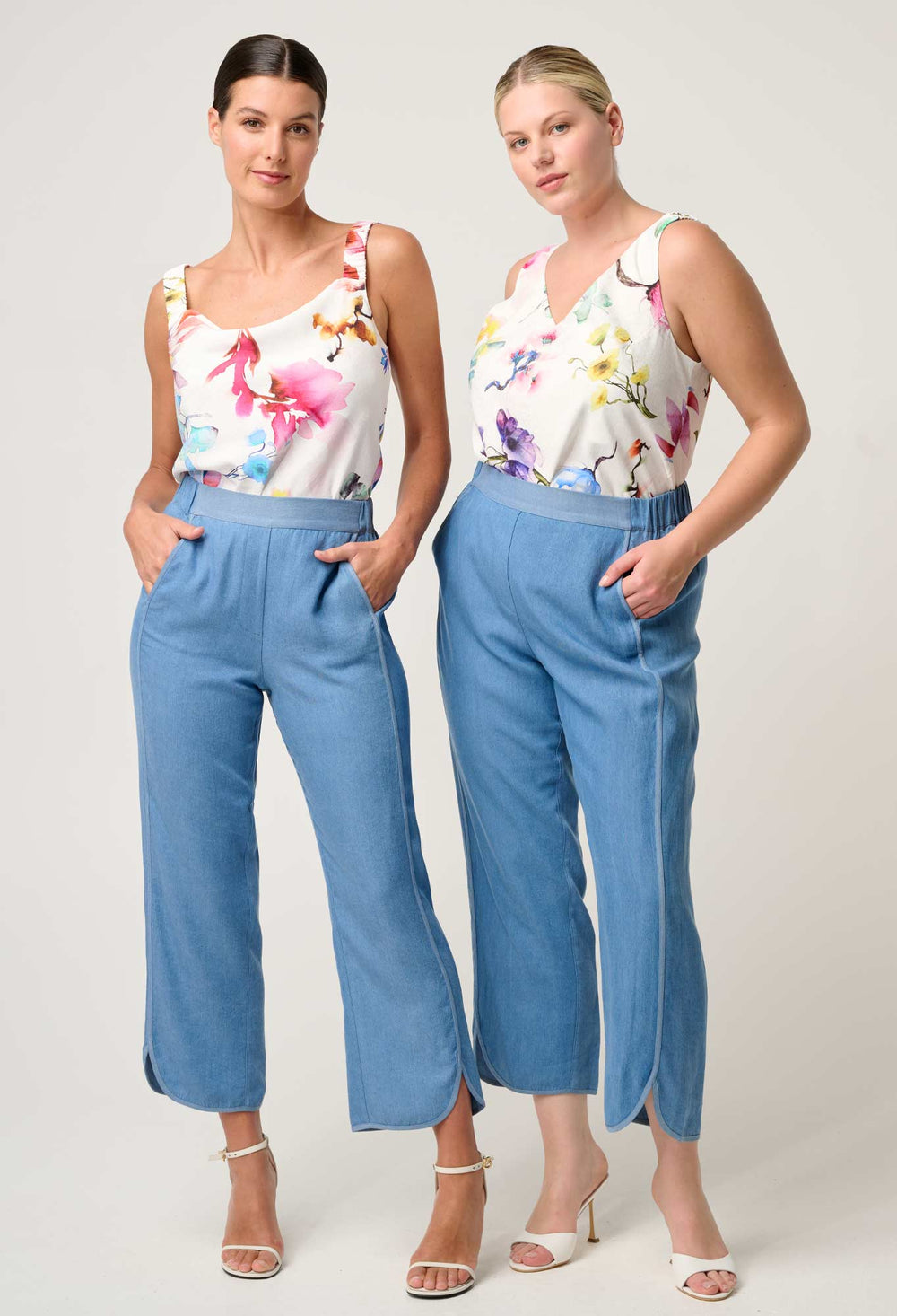 Delray Reversible Cupro Cami in Plume Blossom top Once Was