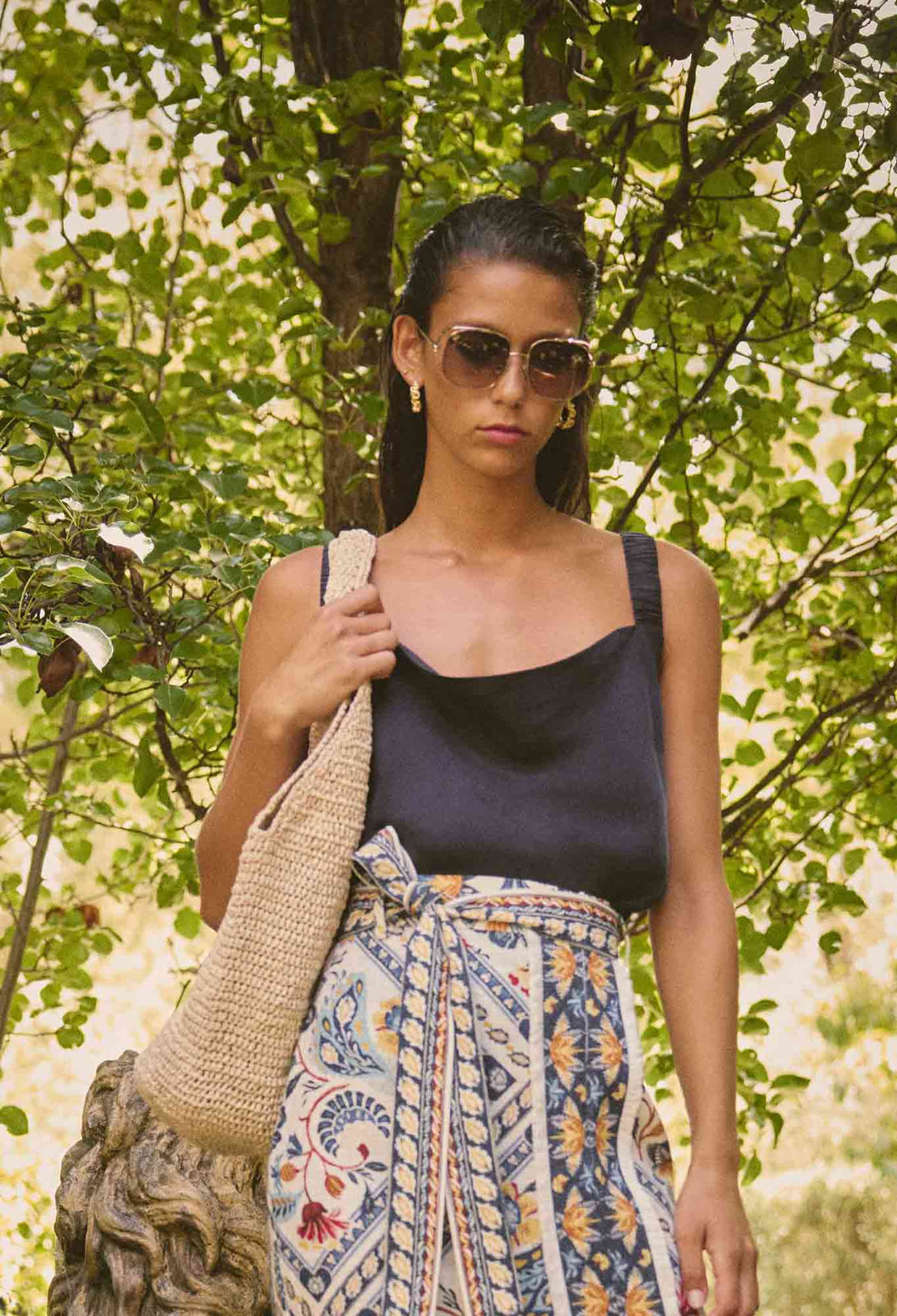 Delray Reversible Cupro Cami -Lupis Blouse Once Was