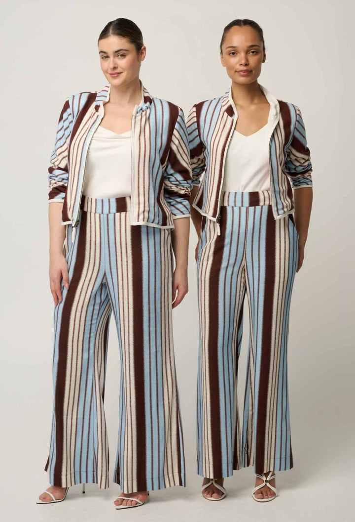 Delray Reversible Linen Viscose Jacket in Nautilus Bloom / Iridescent Stripe Coats &amp; Jackets Once Was