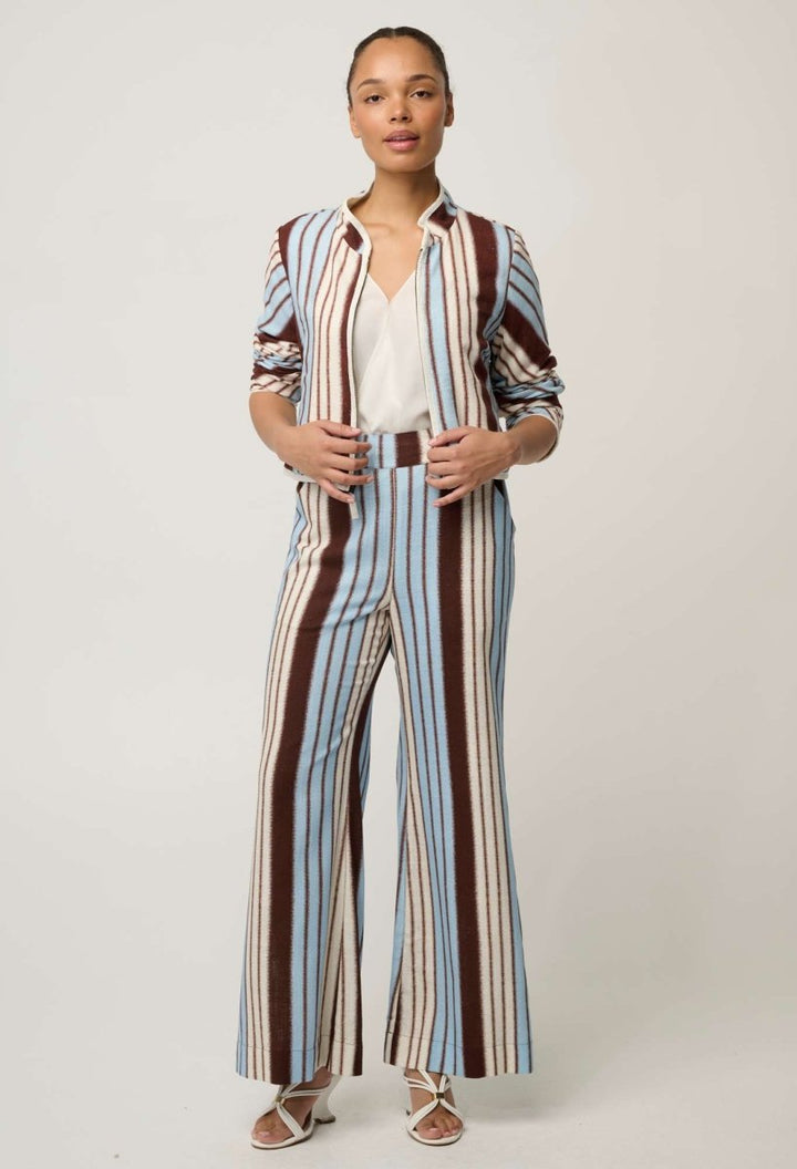 Delray Reversible Linen Viscose Jacket in Nautilus Bloom / Iridescent Stripe Coats &amp; Jackets Once Was
