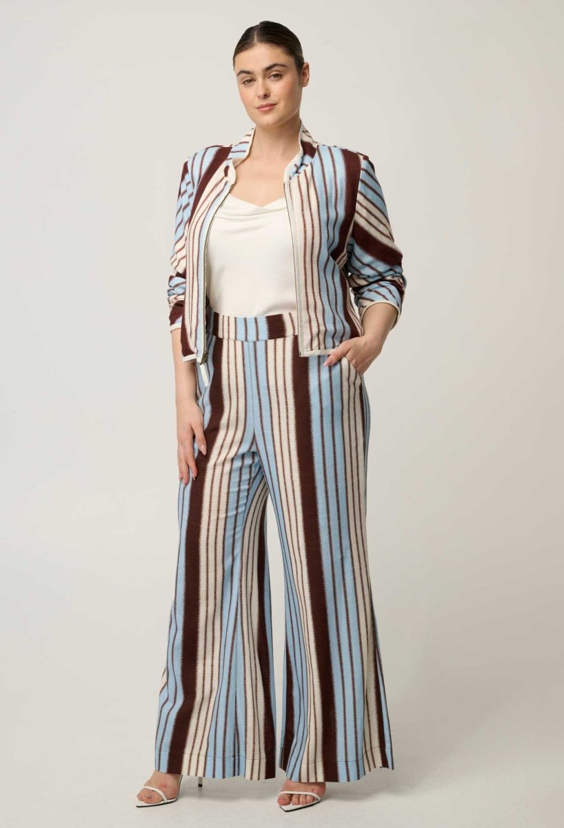Delray Reversible Linen Viscose Jacket in Nautilus Bloom / Iridescent Stripe Coats &amp; Jackets Once Was