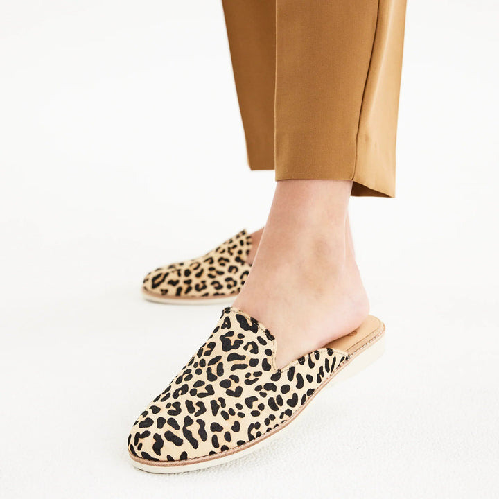 Derby Mule Camel Leopard Shoes Rollie