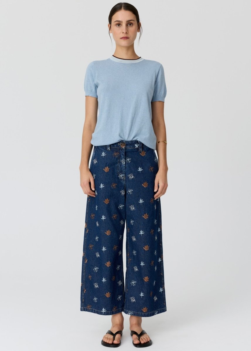 Dillon Tee with Tipping - Blue / Choc - Stanleyandstone