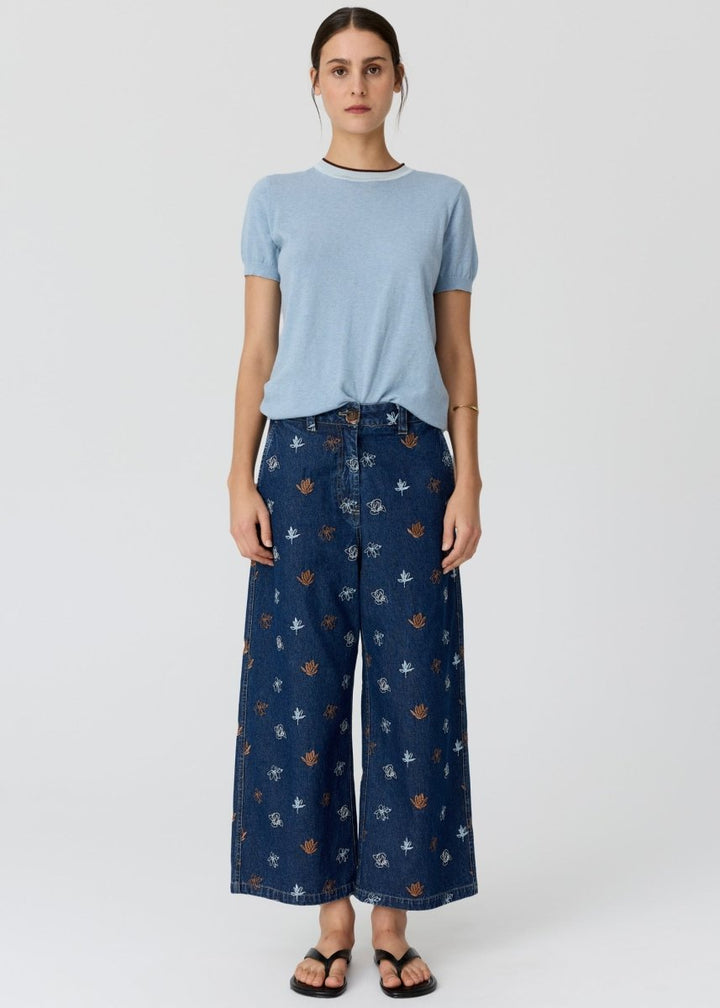 Dillon Tee with Tipping - Blue / Choc - Stanleyandstone