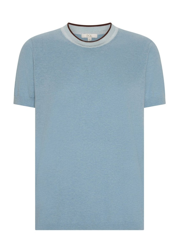 Dillon Tee with Tipping - Blue / Choc - Stanleyandstone