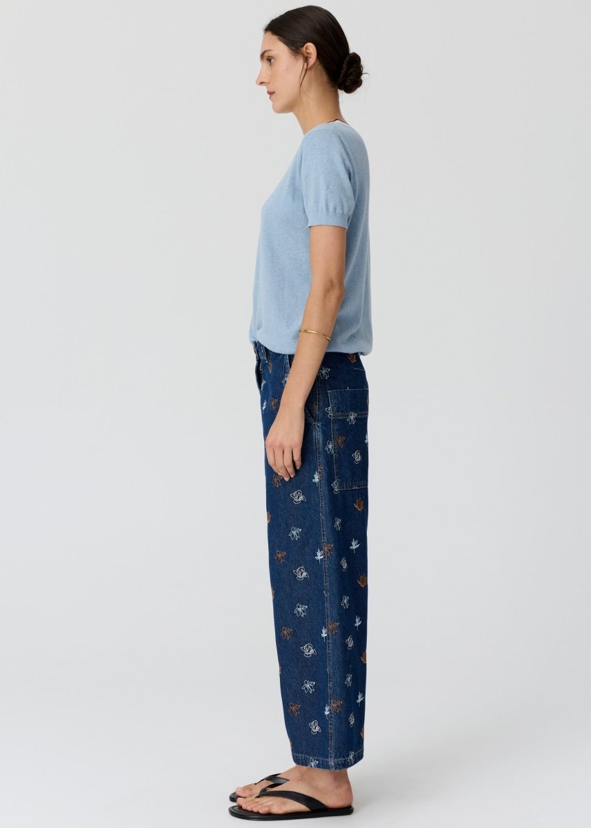 Dillon Tee with Tipping - Blue / Choc - Stanleyandstone