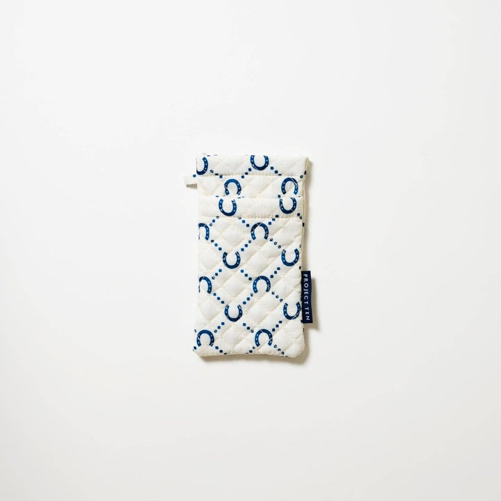 Double Glasses Case – Navy Horseshoe - Stanleyandstone