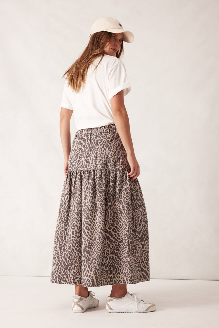 Drop Waist Denim Midi Skirt Ceres Life