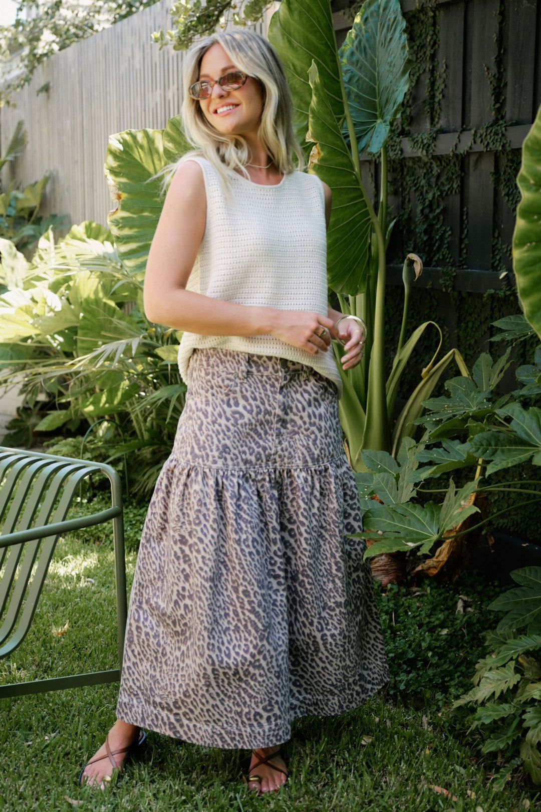Drop Waist Denim Midi Skirt Ceres Life