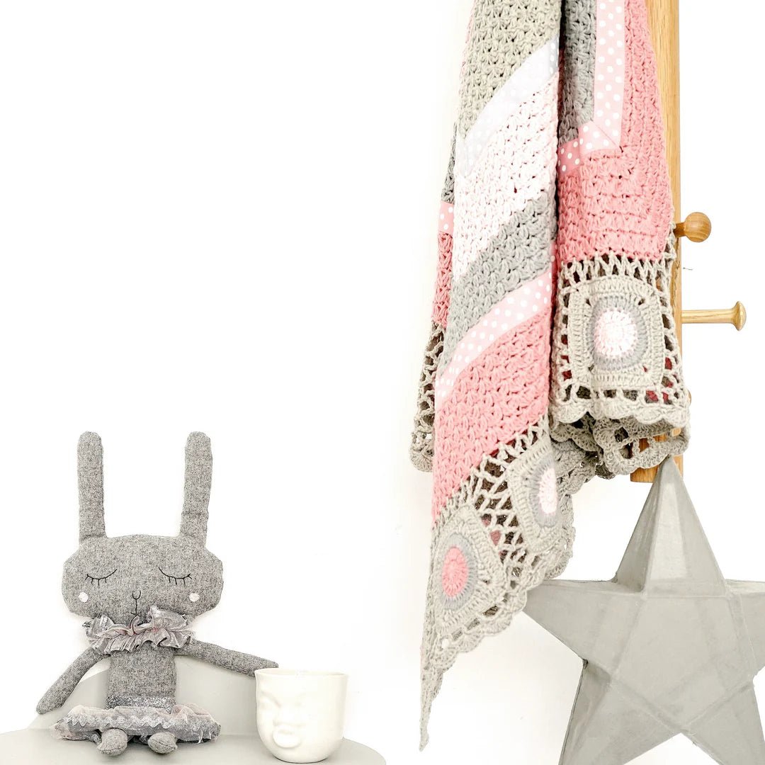 Dusty Pink Hand Crochet Blanket blanket And the Little dog Laughed