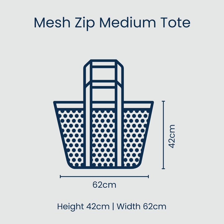 Mesh Zip Medium Tote – Navy