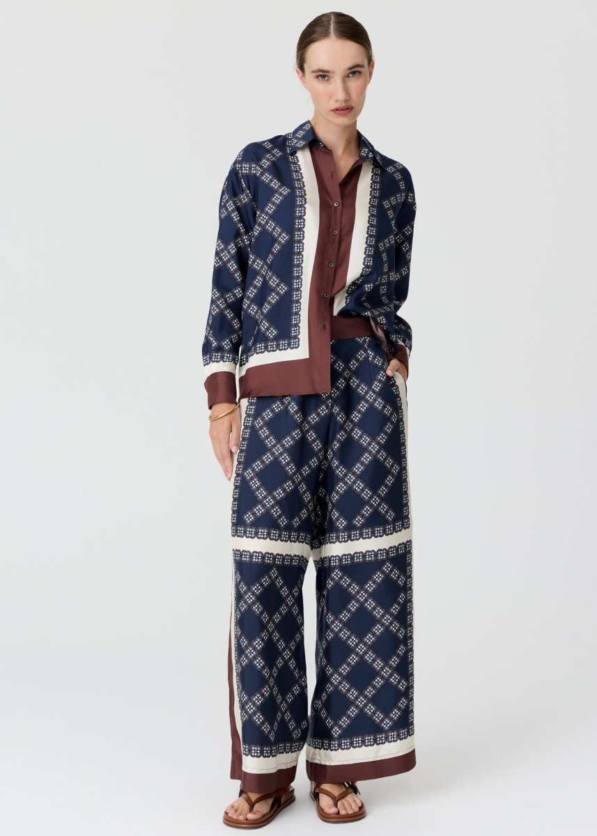 Eden Silk Shirt - Eden Scarf Print POL