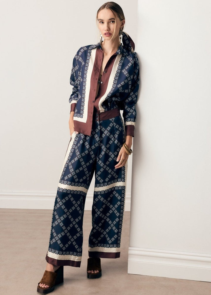 Eden Silk Shirt - Eden Scarf Print POL