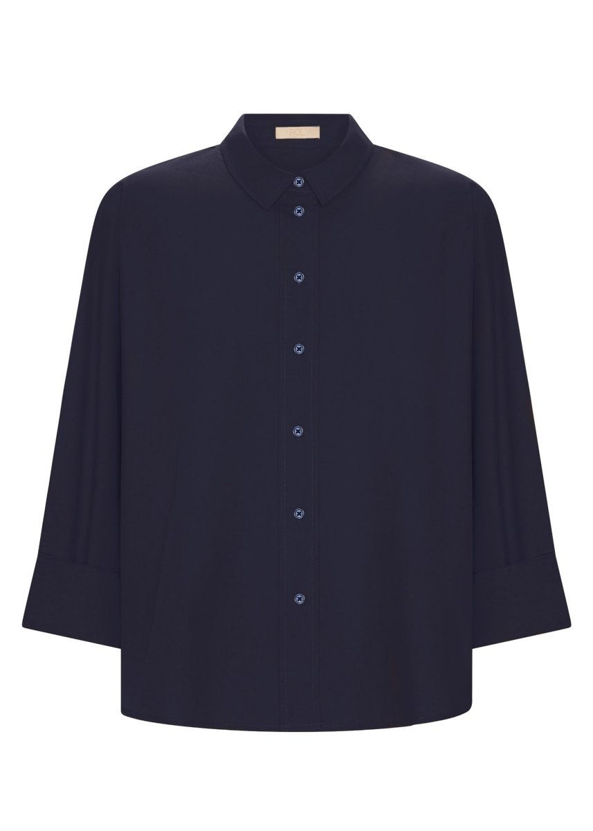 Elina Two Way Shirt - Navy - Stanleyandstone