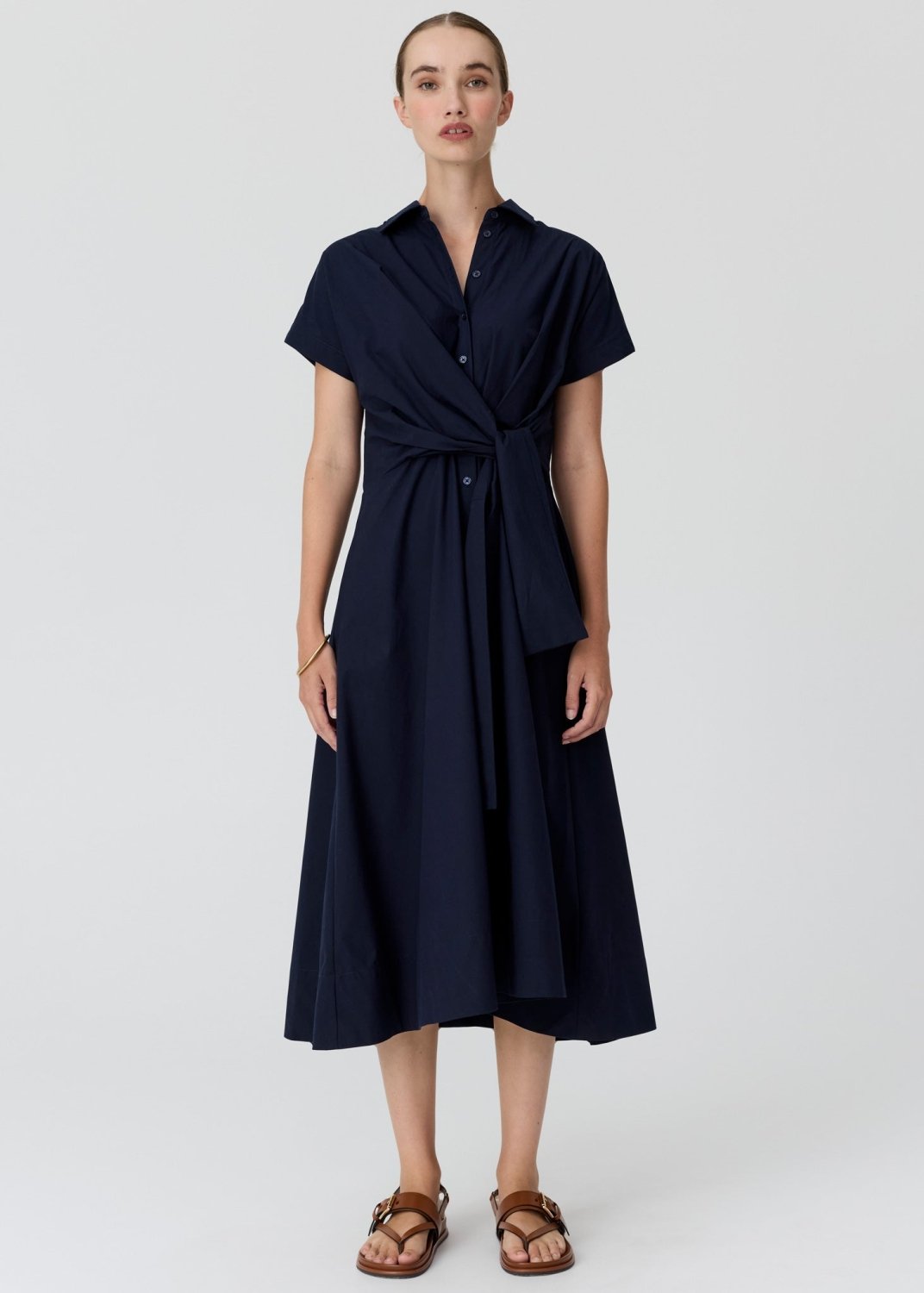 Elina Wrap Shirt Dress - ink POL