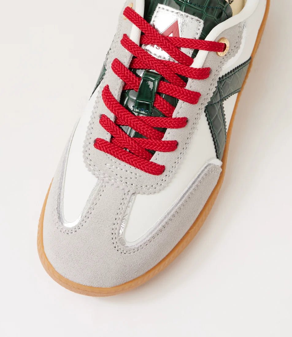 Elite Classic Sneaker -White / Green Croc/Red Shoe ASFVLT