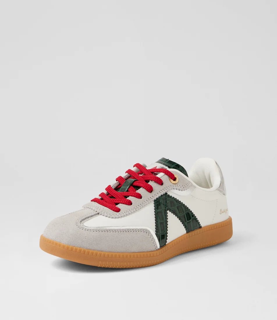 Elite Classic Sneaker -White / Green Croc/Red Shoe ASFVLT