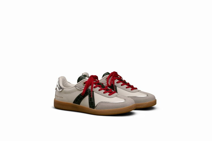 Elite Classic Sneaker -White / Green Croc/Red Shoe ASFVLT
