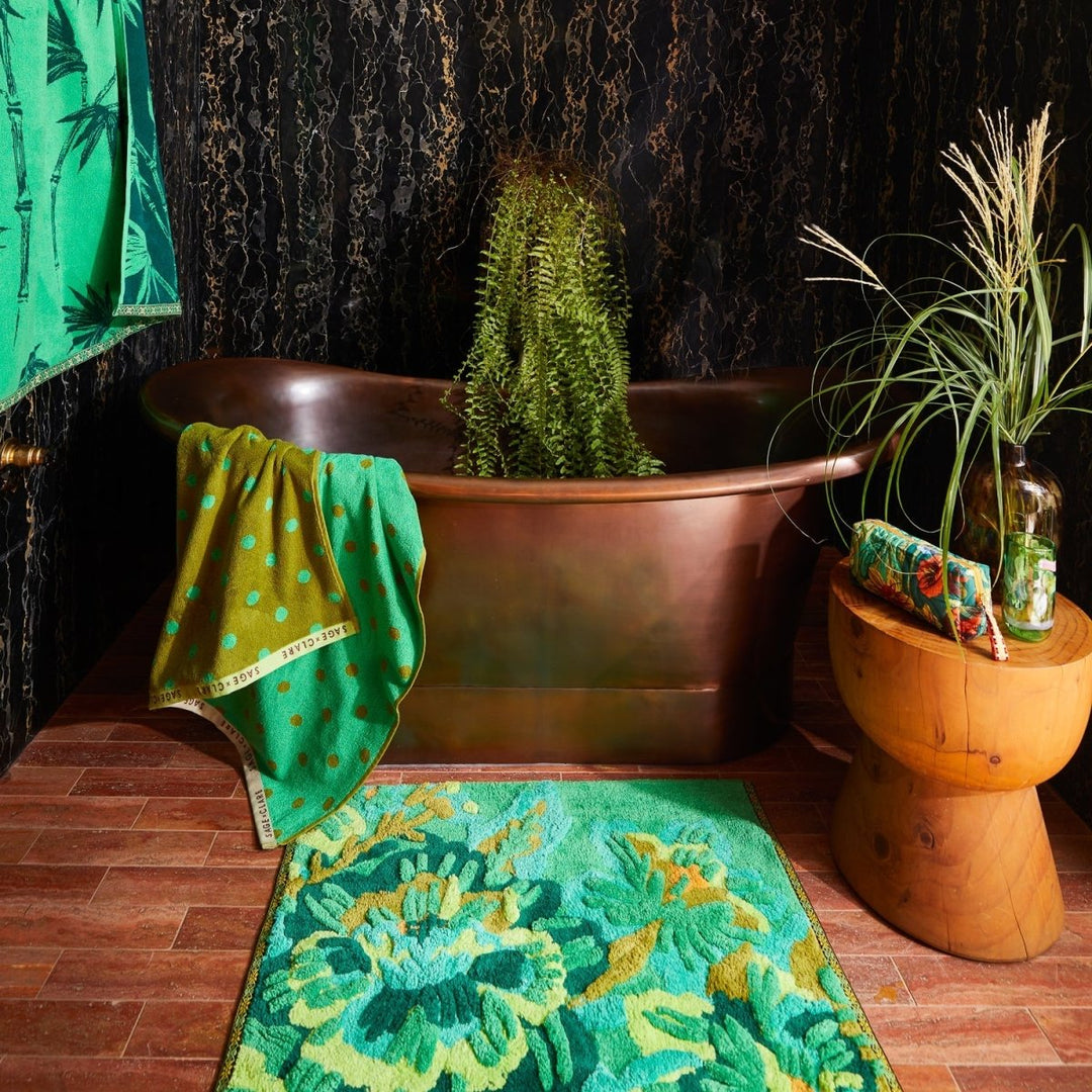 Eliza Bath Mat - Spring Green Bath Mats &amp; Rugs Sage &amp; Clare