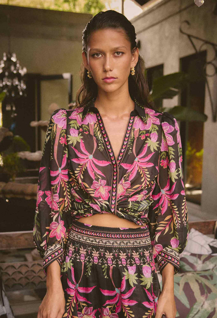 Elysian Silk Cotton Shirt in Anthos Lótos Blouse Once Was