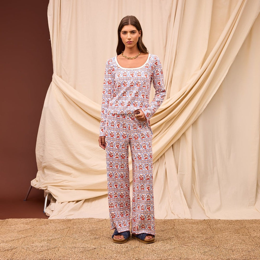 Emese Pointelle Pyjama Set Sage & Clare