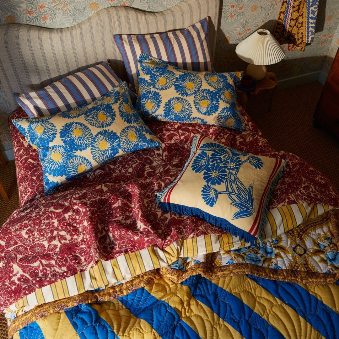 Emilia Embroidered Cushion Sage & Clare