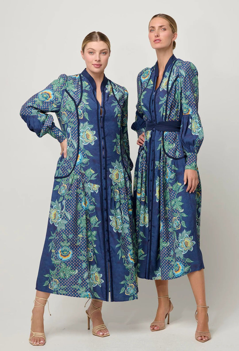 Esmeralda Viscose Dobby Midi Dress in Mariposa Zafiro Dress Once Was