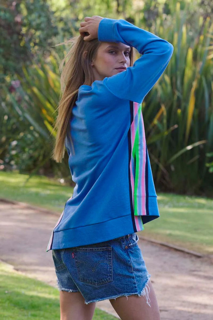 EST 1971 Classic Trim Side Sweat Shirt - Cornflour windcheeter Est 1971