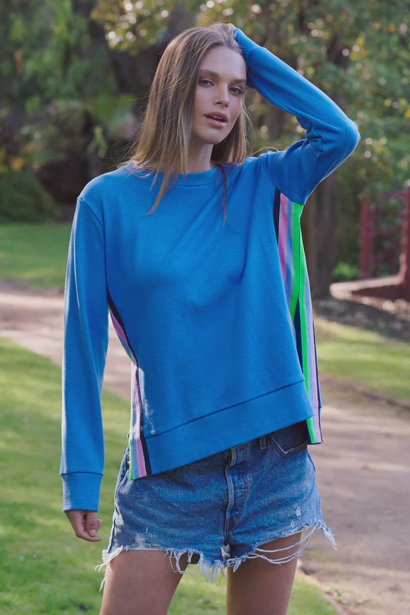 EST 1971 Classic Trim Side Sweat Shirt - Cornflour windcheeter Est 1971