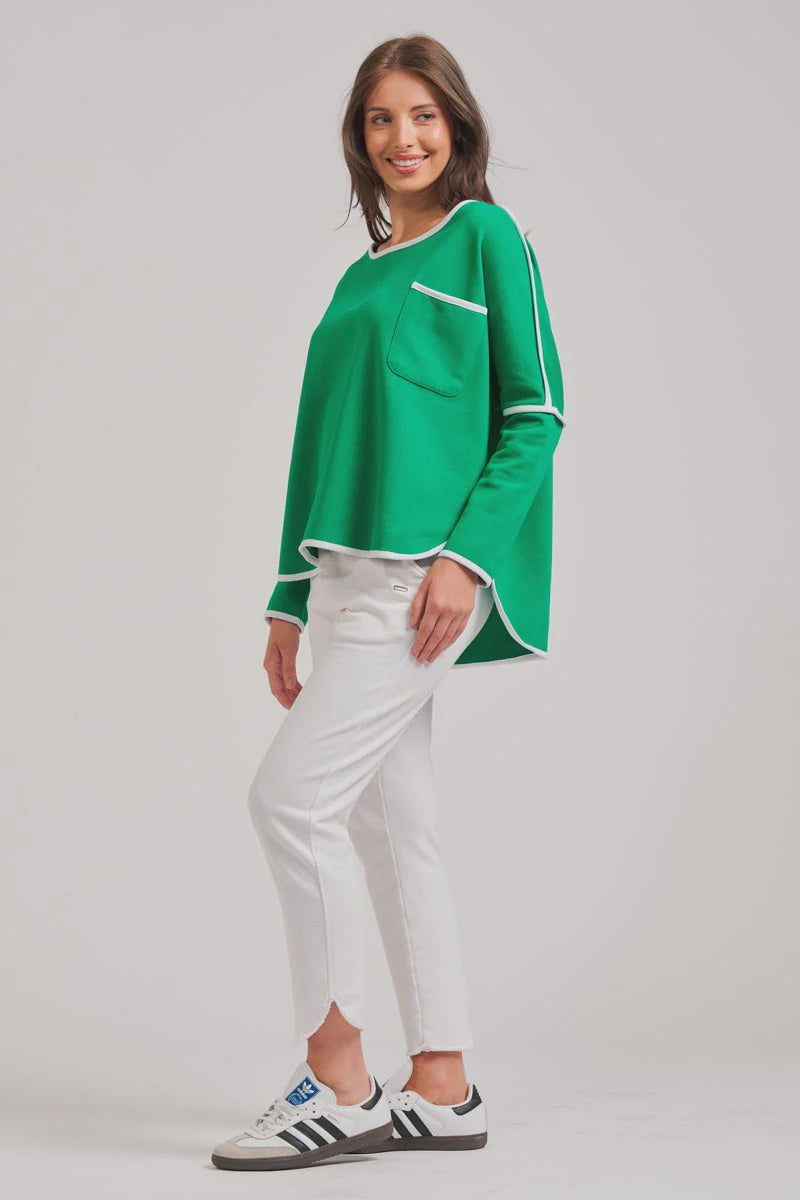 EST 1971 Ringer Sweatshirt - Emerald Long Sleeve Tee Est 1971   