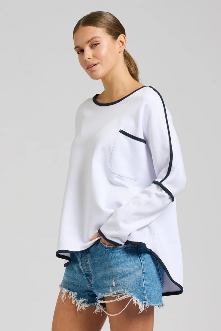 EST 1971 Raw tape long sleeve sweatshirt - White windcheeter Est 1971