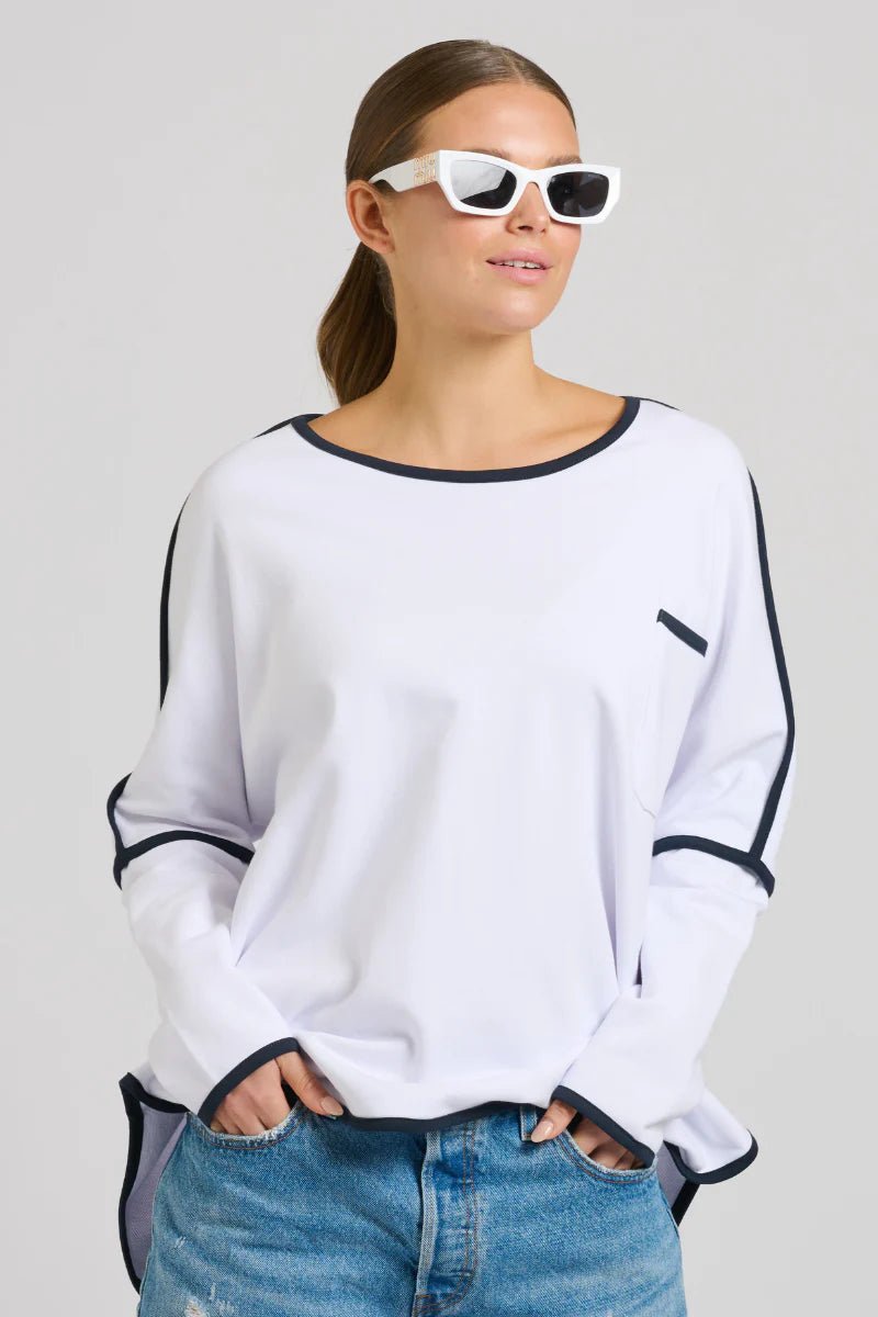 EST 1971 Ringer Sweatshirt - White windcheeter Est 1971